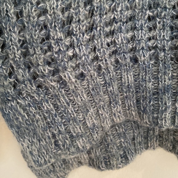 Anthropologie Field Flower soft blue green fluffy chunky crew neck sweater Sz S - Picture 7 of 13